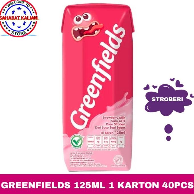 

BAYAR COD GREENFIELDS 125ML 1 KARTON ISI 40 PCS - STROBERI
