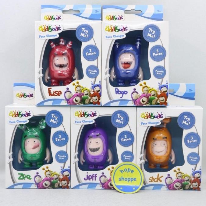BEST SELLER MAINAN ACTION FIGURE ODDBODS FACE CHANGER ORIGINAL 3 EKSPRESI WAJAH HAPPY SHOPING