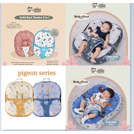 Dialogue baby sofa jumbo 3 in 1 moru motto Sofa bayi dialogue little racoon  9001 pigeon