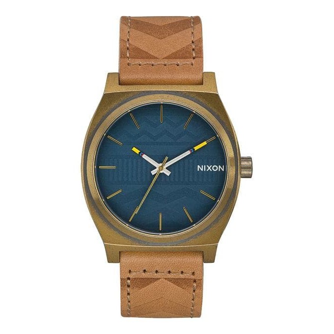 Original 100% Nixon Time Teller Brass Navy Hickory A0452731 Jam Tangan Unisex Garansi Resmi 2 Tahun