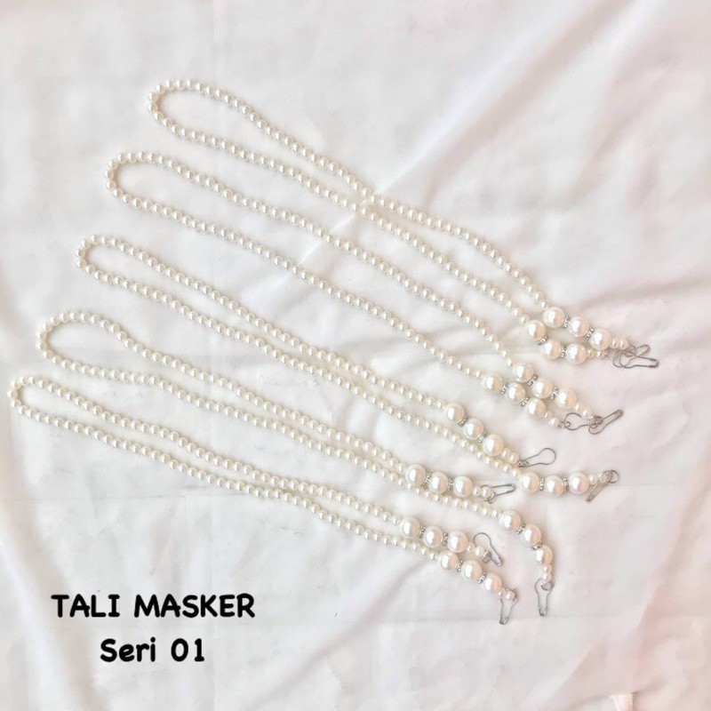 GROSIR 1LUSIN TALI MASKER MUTIARA PREMIUM / TALI MAKSER PRUSIK FREE STOPPER