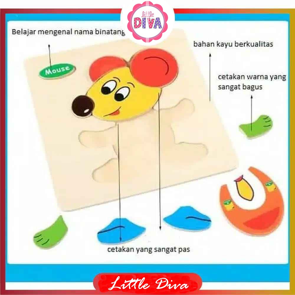 PUZZLE KAYU TRANSPORTASI Mainan Edukasi Susun Bayi &amp; Anak Bahan Kayu Karakter Lucu chn