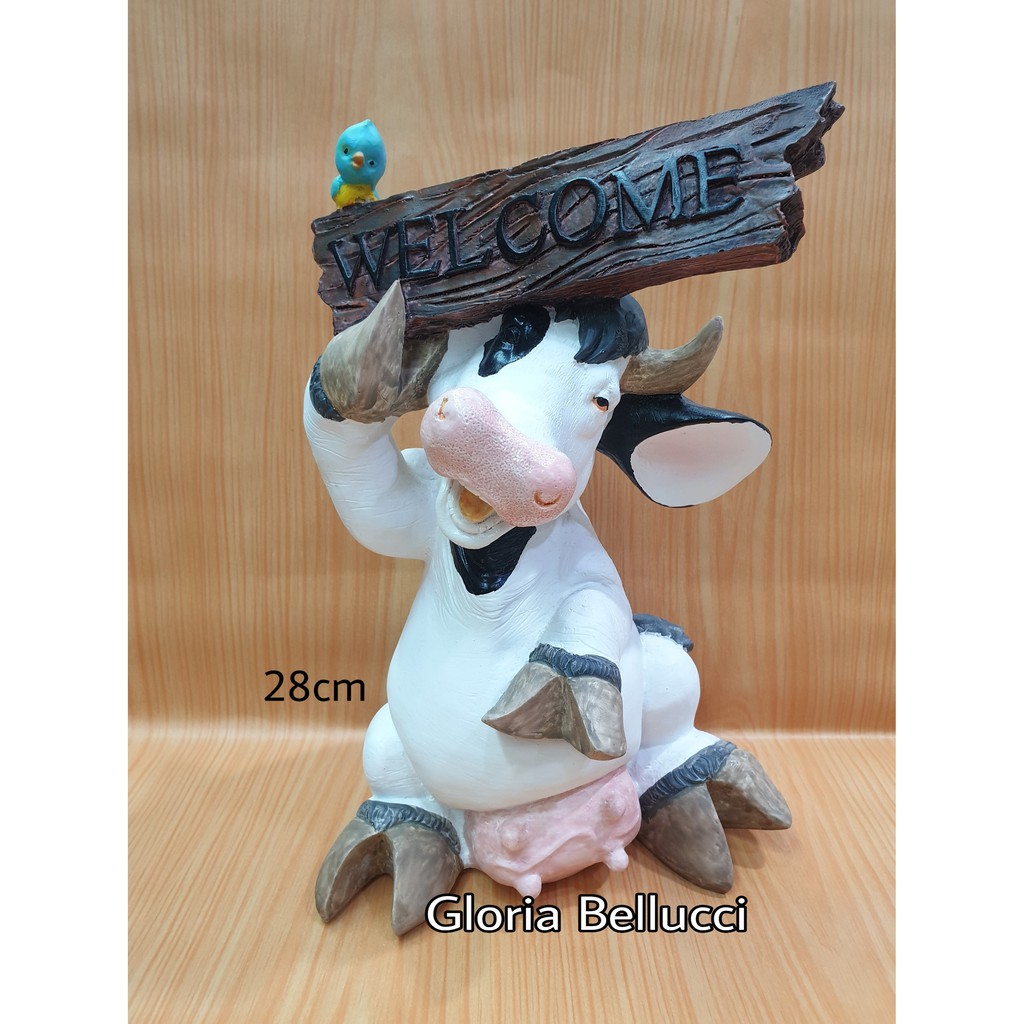 patung pajangan sapi welcome jumbo miniatur cow