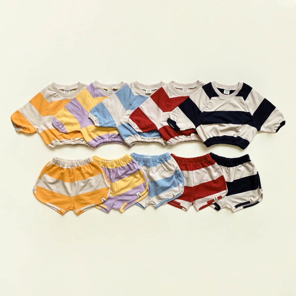 Baju Setelan Anak Perempuan 1-5 Tahun BOHOPANNA - STRIPE SET