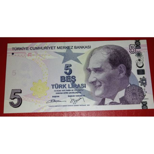 

Uang Asing Kertas Turki 5 Lires