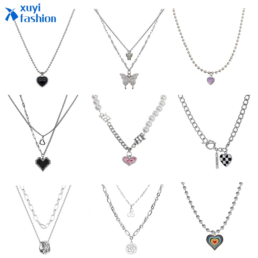 Kalung Choker Liontin Bentuk Hati Gaya Elegan Untuk Wanita
