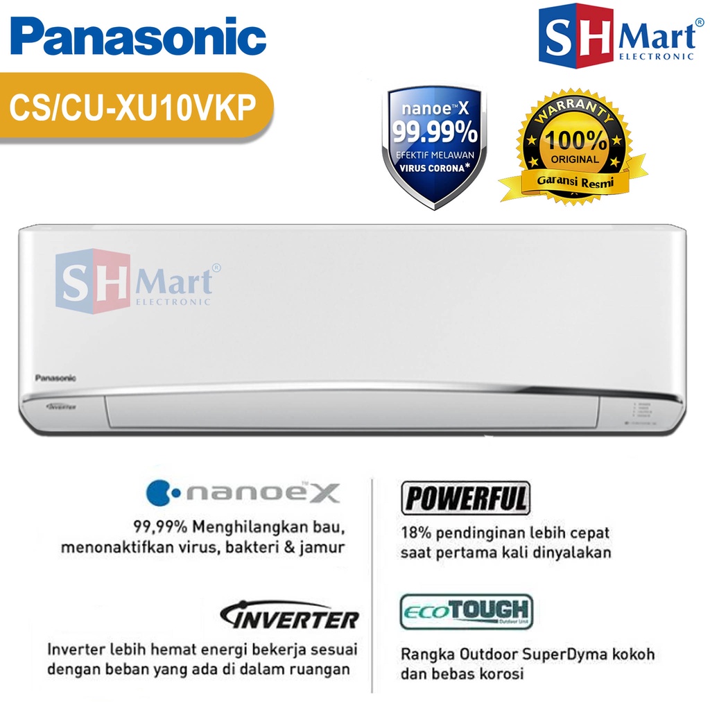 AC PANASONIC 1 PK PREMIUM INVERTER CS/CU-XU10VKP / XU10VKP GARANSI RESMI MEDAN