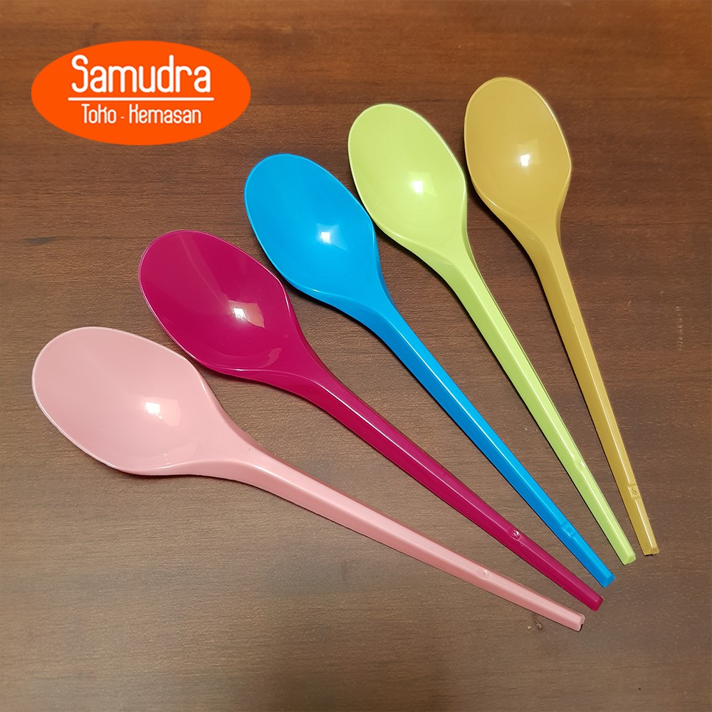 Sendok Makan Plastik Suapi Warna Pastel / Plastic Spoon