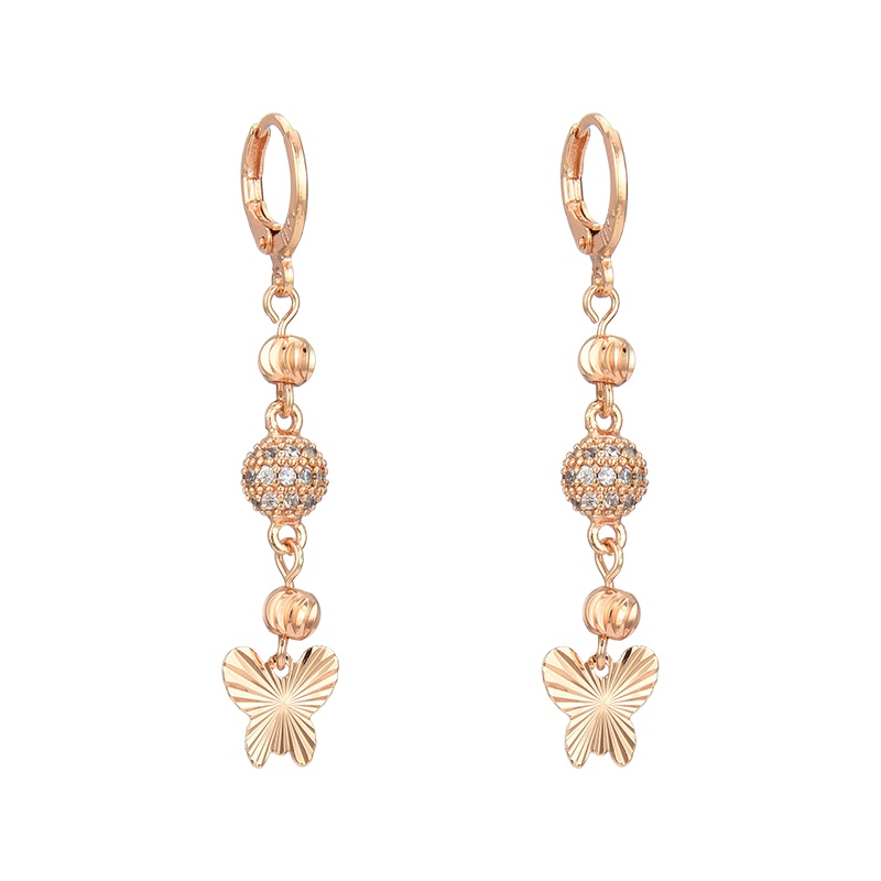 anting titanium wanita emas muda anti karat dewasa tusuk korea asli panjang dan luntur korea style selamanya dewasa 120-129e-129e-emas