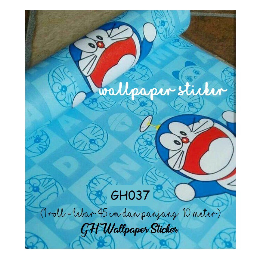 Wallpaper Dinding Motif Doraemon Best Seller PVC Bertekstur Kualitas Super