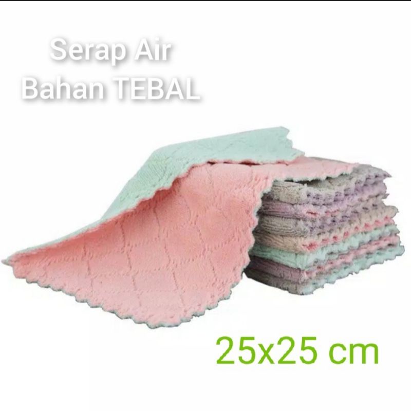 Microfiber Serba Guna 25x25 / Kain Lap Piring Anti Minyak