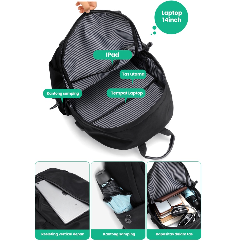 COD Uphike Tas Ransel Pria/Wanita Anti air Backpack Casual Tas Sekolah Tas Kuliah Tas Punggung Laptop Travel TR706