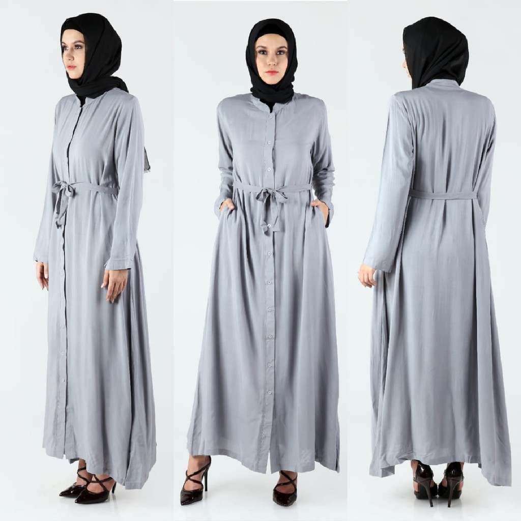 Azmya Dress Terusan Panjang Baju  Muslim  Gamis  Katun Rayon 