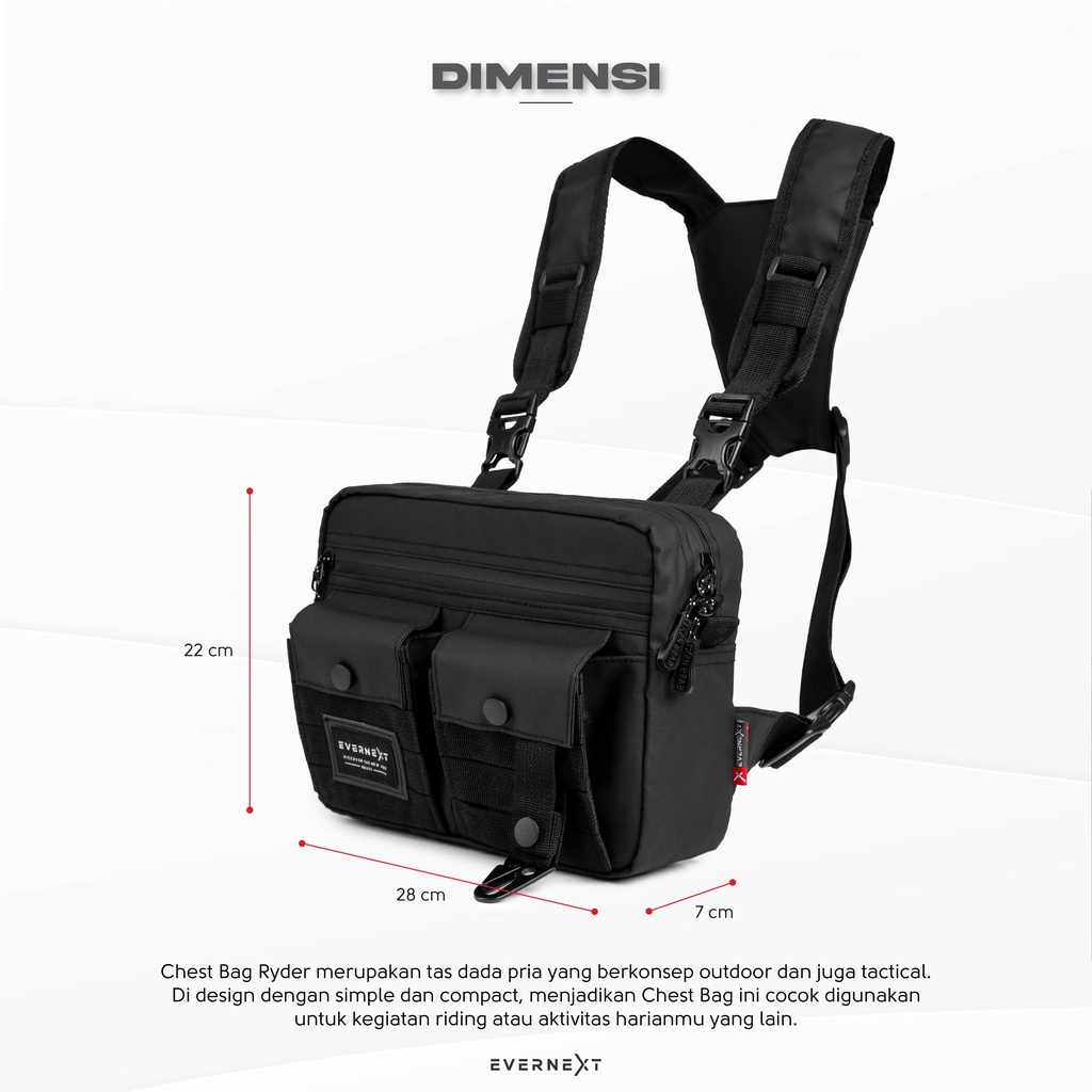 Promo Tas dada biker pria waterproof terbaru berkualitas chest rig bag cowok tas dada sunmori motor touring tactical tas pelindung dada gowes sepeda tactical pria anti air