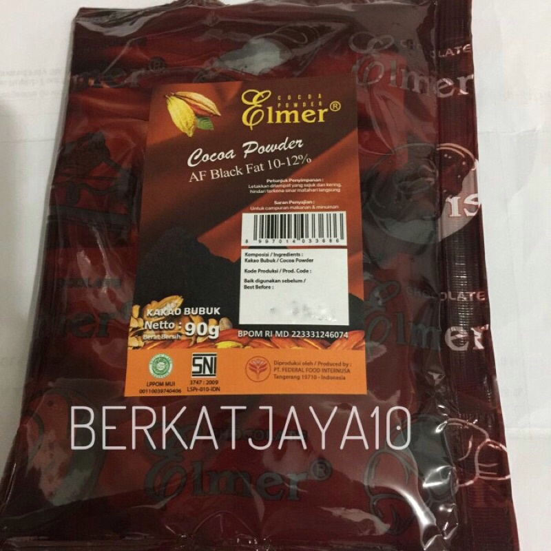 Elmer Cocoa Powder AF Black Fat 10-12% kemasan 90gr