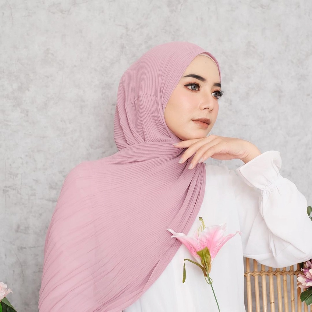 Hijab Pashmina Plisket Lidi / Kerudung Pashmina Plisket Lidi / jilbab Pashmina Plisket Lidi Hijab Te