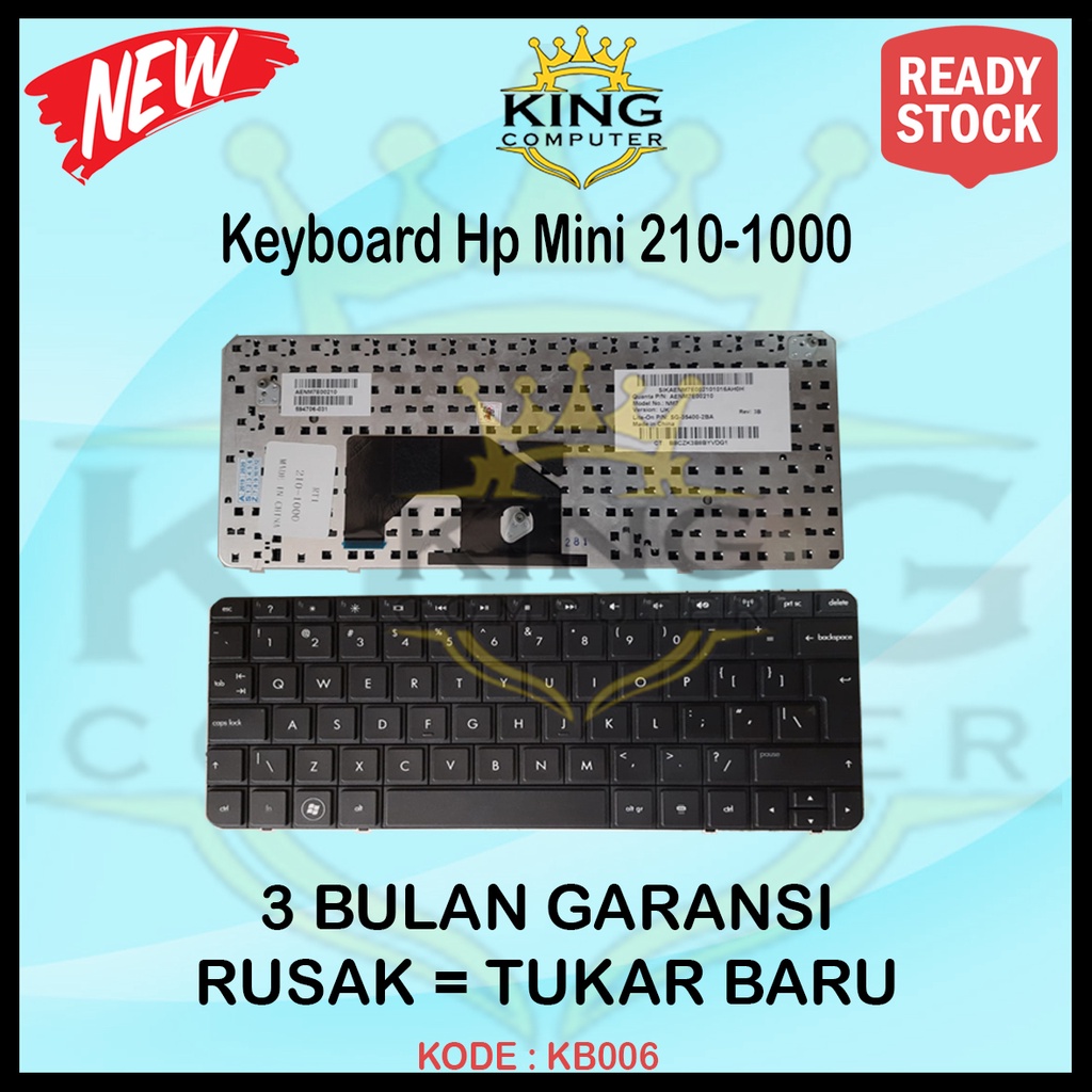 Keyboard Hp Mini 210-1000 210-1014 210-1100 210-1008 210-1050 210-1002 210-2000 210-2100 Series Hita