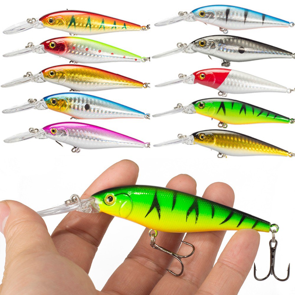 50Pcs Umpan Pancing Minnow 11cm/9.5g Fishing Lure Ikan Bass Floating Swimbait Wobbler Kail Memancing