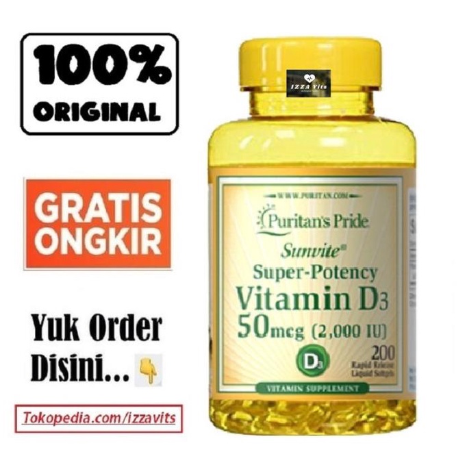 Puritan Puritan's Pride Vitamin Vit D-3 D 3 D3 2000IU 2000 IU 200 sg Lc