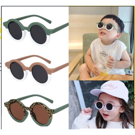 Kacamata Anak Perempuan Bulat Leopard Korea Fashion Lucu 6683 Kaca Mata Laki Laki Hitam Gradasi Maca