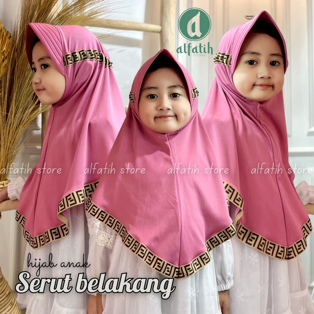 murah jilbab anak serut belakang / hijab instan anak / jilbab anak instan serut / jilbab anak perempuan usia 4-8 tahun untuk anak tk-sd Jilbab Serut Jokowi Adiba Instan