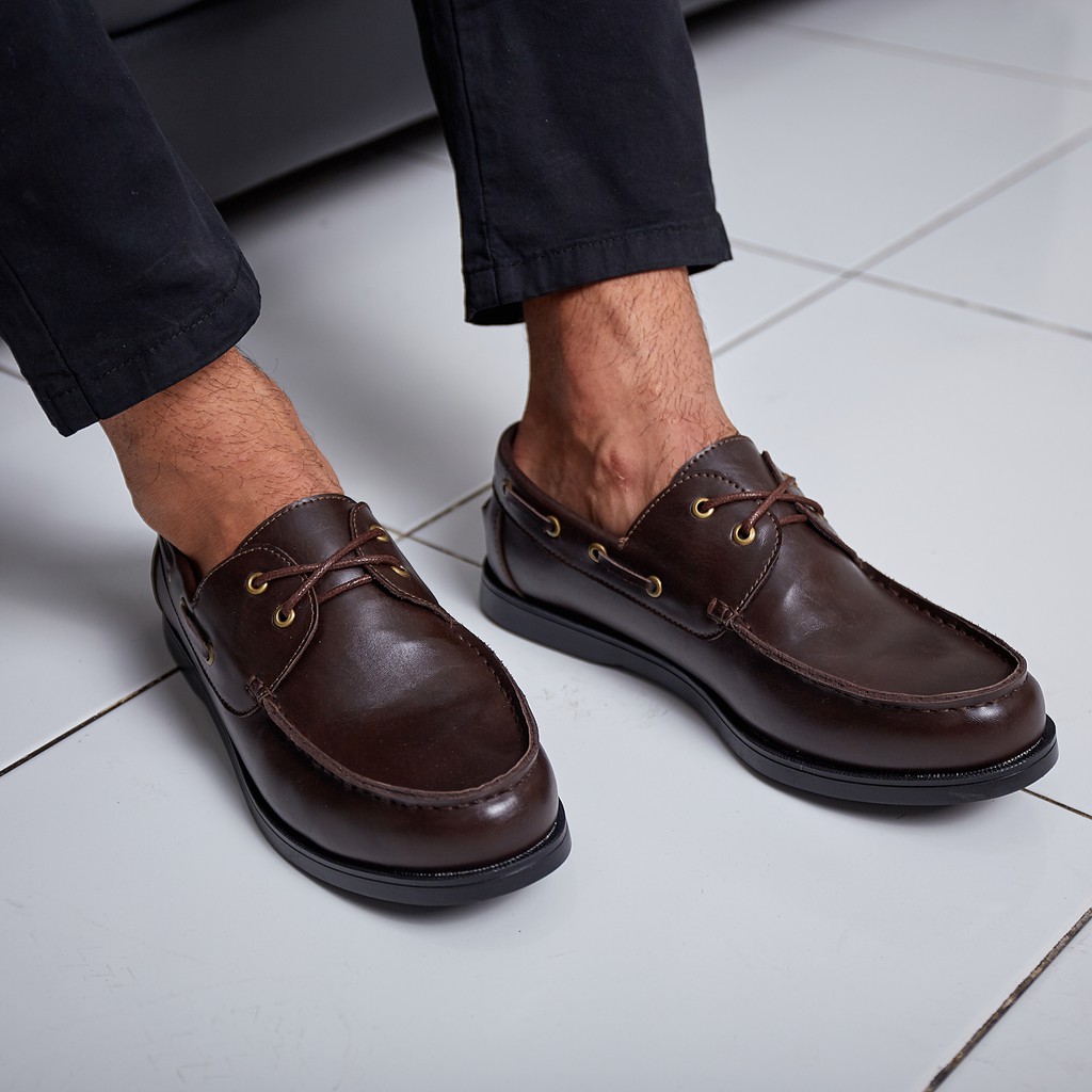 Pandya Brown | Sepatu Pantofel Pria Coklat Kerja Formal Fantopel Laki Pantopel Casual | FORIND x Giant Flames