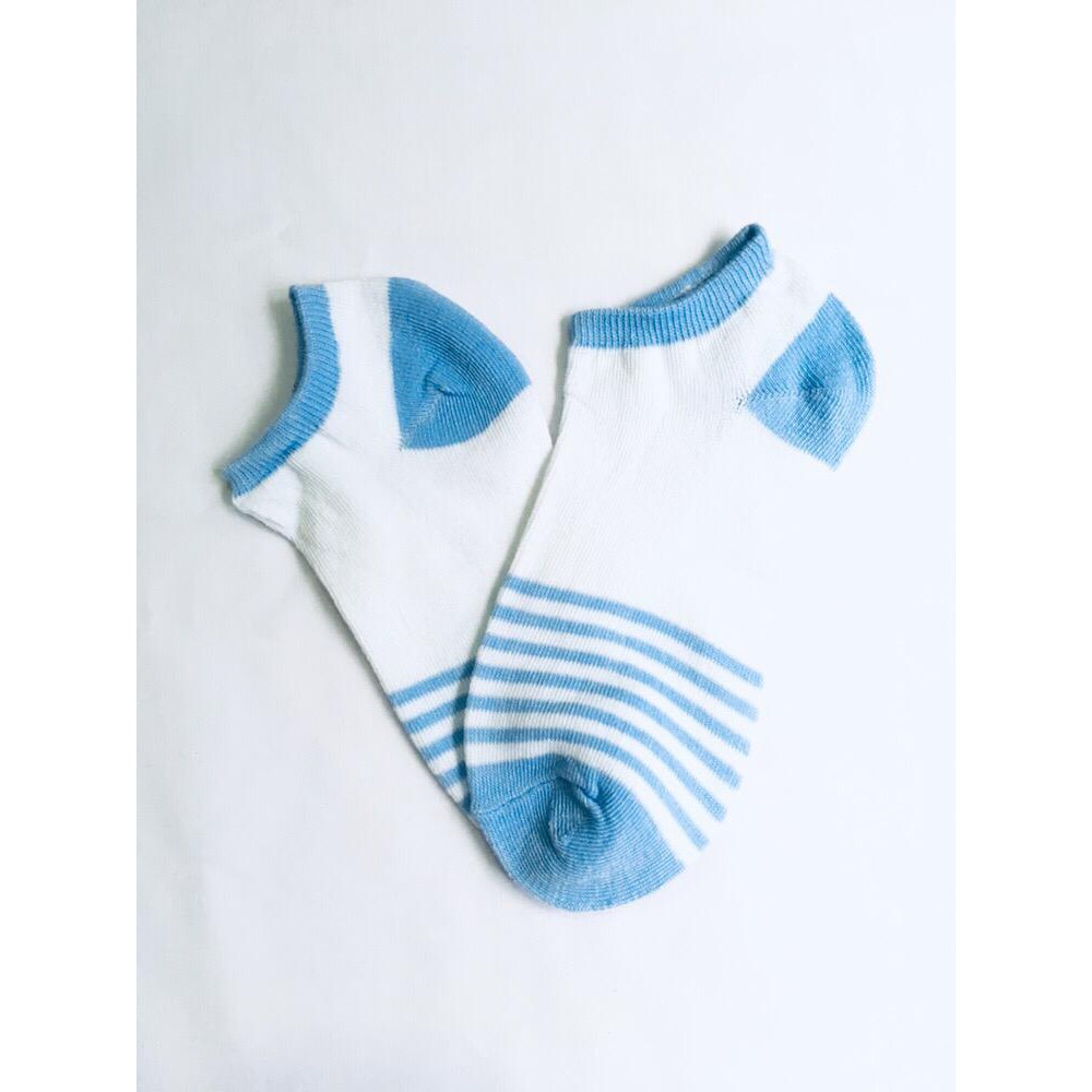 FAYES Kaos Kaki Wanita Ankle Kaos kaki Cute Kaos Kaki Motif Kaos Kaki Semata Kaki Socks U16-H03 BLUEWHITE