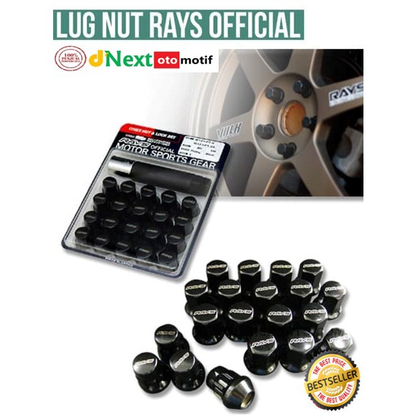 Lugnut Rays Official 15mm HITAM  Baut Roda Rays  Lug Nut Rays BLACK
