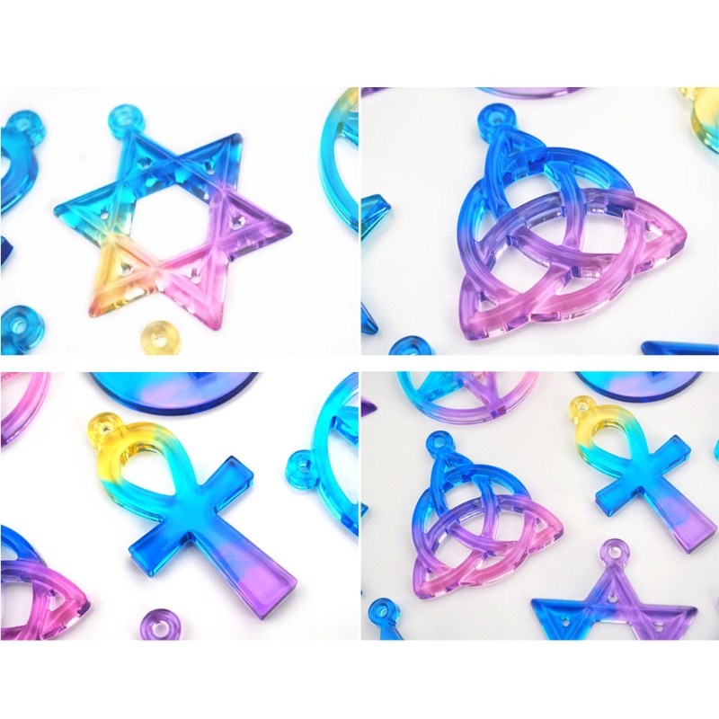 SIY  Magic Hexagram Spiritual Amulet Pendant Resin Casting Mold Celtics Pentagrams Pentacle Star Mold Jewelry Making Tools