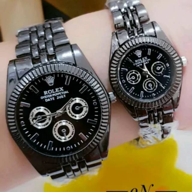 Terbaru jam tangan couple rolex rantai hitam