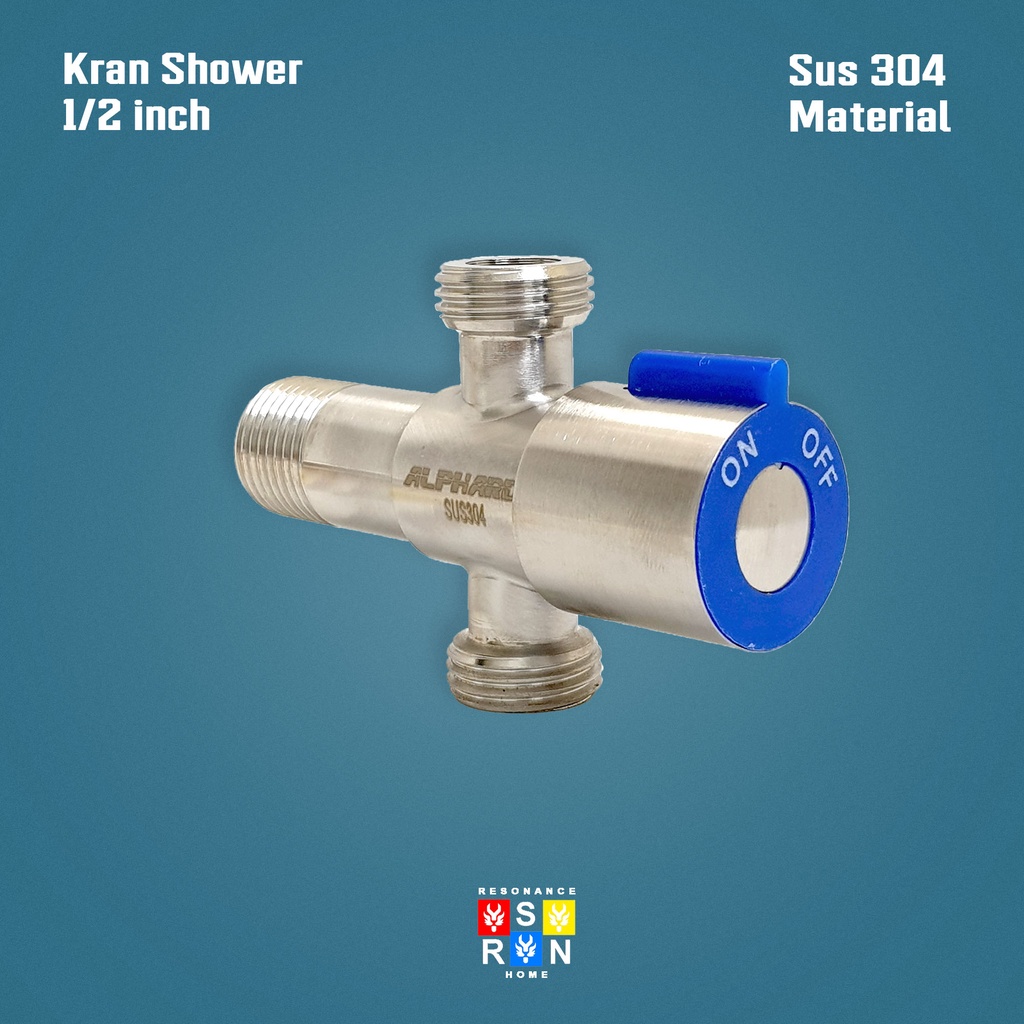 Kran Shower T Double SUS 304 / Stop Keran Cabang Stainles Steel Resonance Home