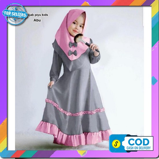 [Promo] Gamis Sultan Anak Set Hijab Terbaru Kekinian / Gamis Sultan Anak / Gamis Syar'I Anak / Baju 