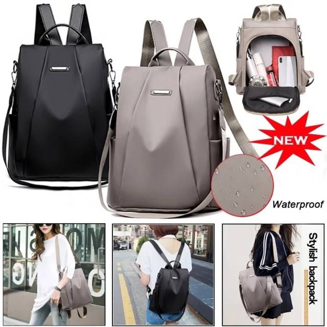 TAS RANSEL BACKPACK ATLAS TA077G3 ANTI AIR WANITA IMPORT KULIAH FASHION ABU GEMBLOK PUNGGUNG SEKOLAH