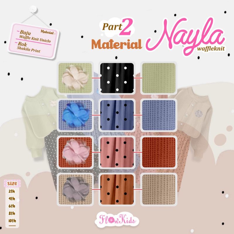 NAYLA PART 2 WAFFLEKNIT FLOWKIDS setelan rok anak perempuan setelan couple anak 2-11 tahun