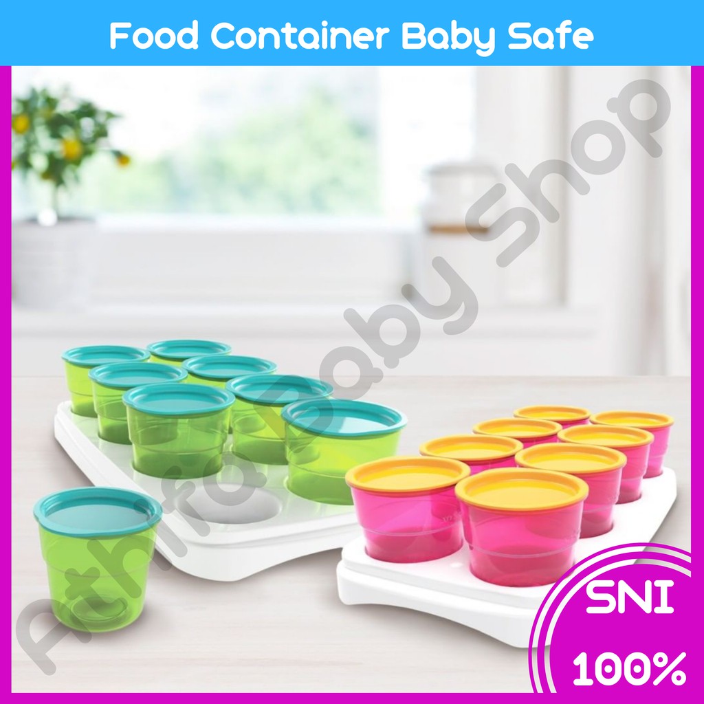 Tempat Makan Bayi Wadah MPASI Penyimpan Makanan Bayi Baby Safe AP011 MultiFood Container isi 8