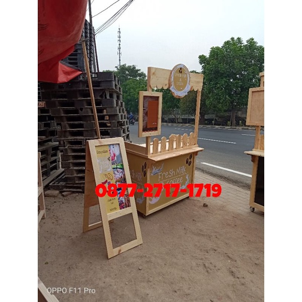 gerobak kayu murah/gerobak kayu jati belanda/booth murah