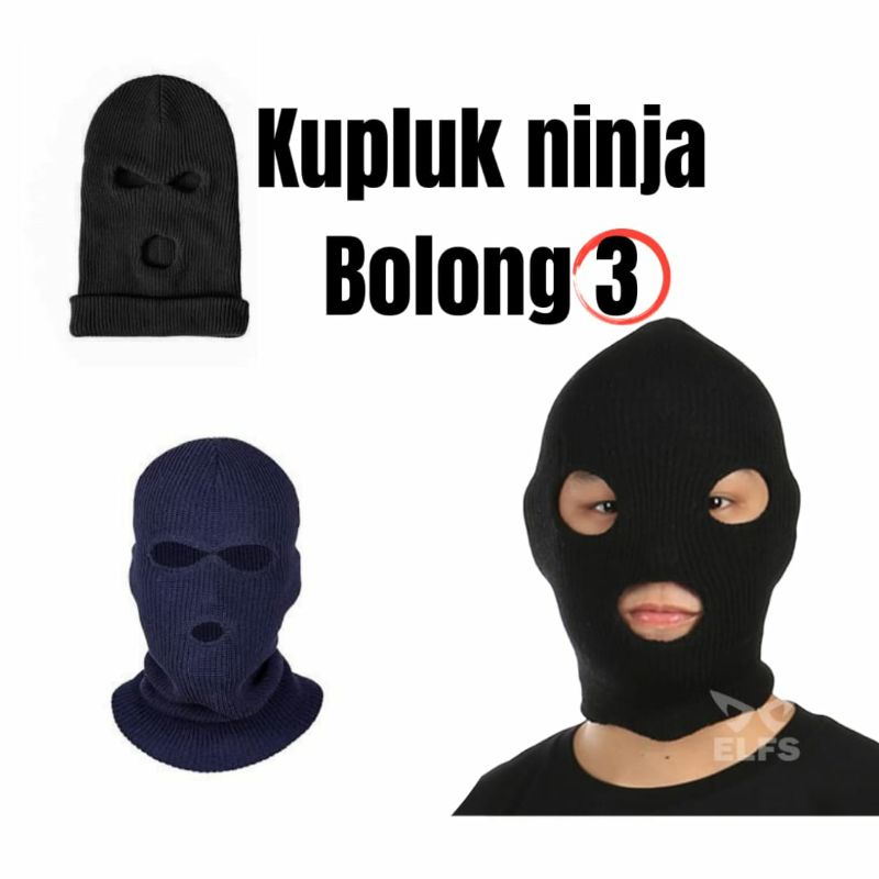 kupluk ninja pria lobang 3 / kupluk anti maling / anti Corona