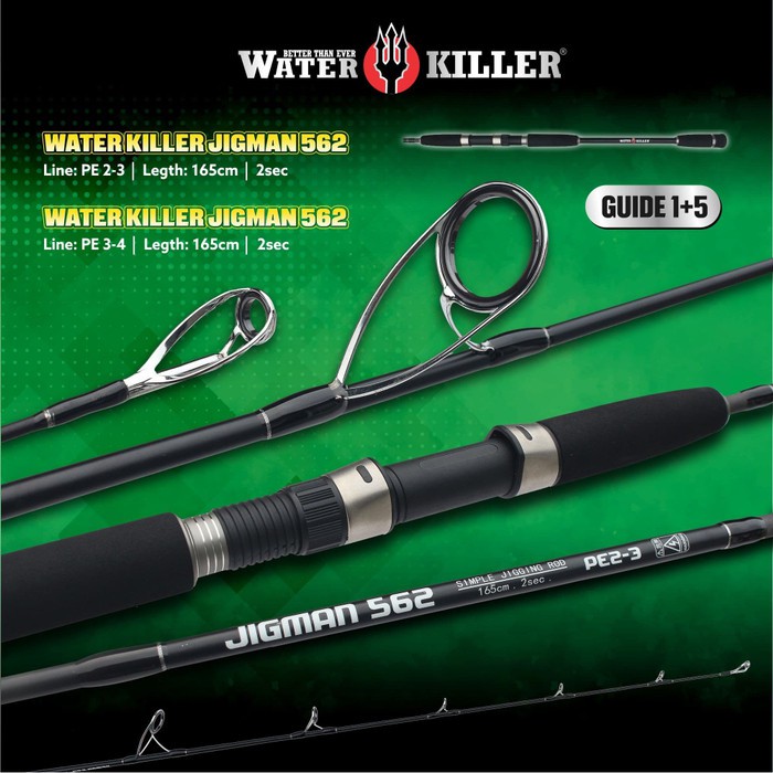 Rod Jigging Spinning - Joran Pancing Water Killer Jigman 562 PE 3-4 Diskon