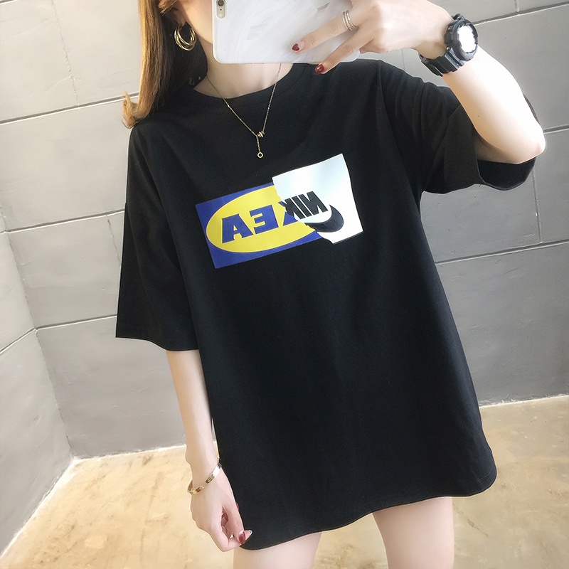 Import Premium Oversize Kaos Atasan Unisex / Korean Bergaya Original T-shirt Wanita / Murah Kerah Bulat Lengan Pendek Baju Atasan