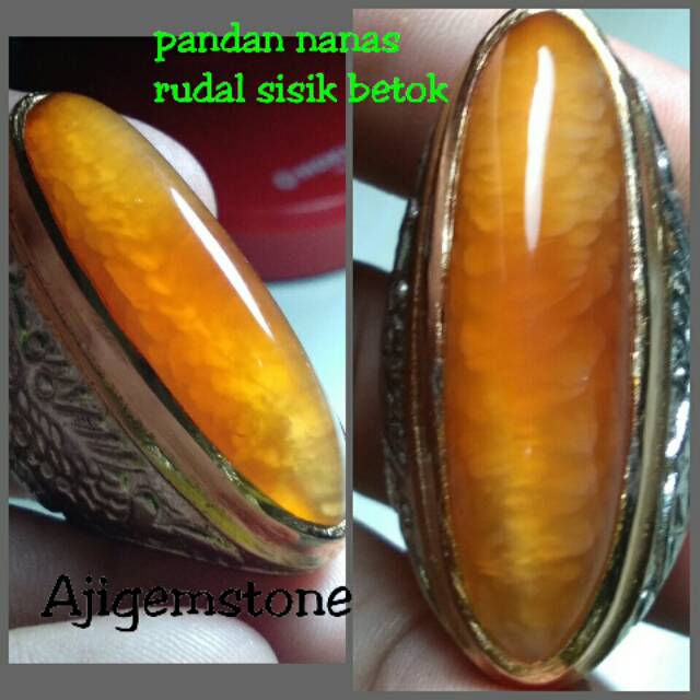 Cincin batu akik pandan nanas madu sisik betok(harga masih promosi)