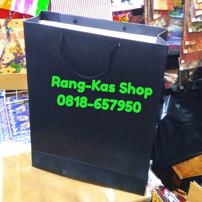 

(TERLARIS) Paper bag HITAM JUMBO Besar Eksklusif Duplex