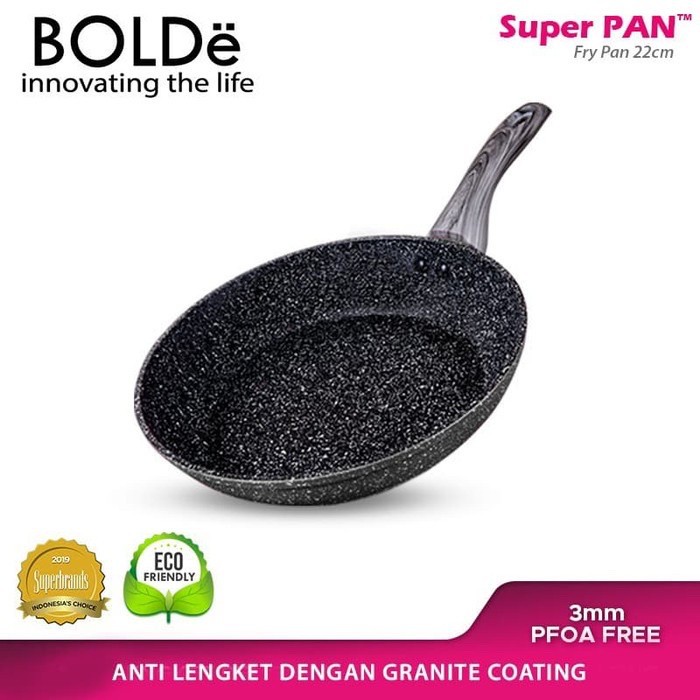BOLDe Super Pan Fry Pan 22cm Black Dark Knight Wajan Keramik