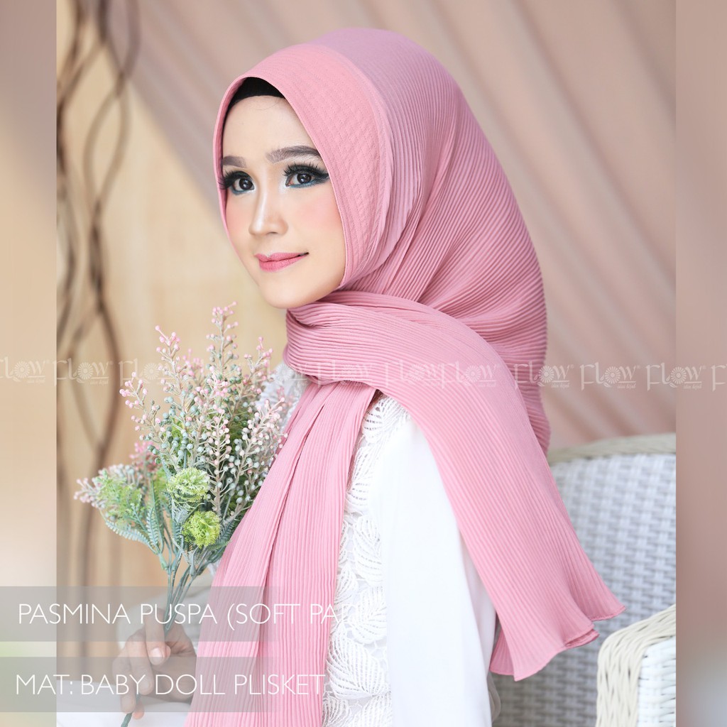 Pashmina Instan Puspa Ori Flow (New Pattern) (Mohon Baca Deskripsi)-3