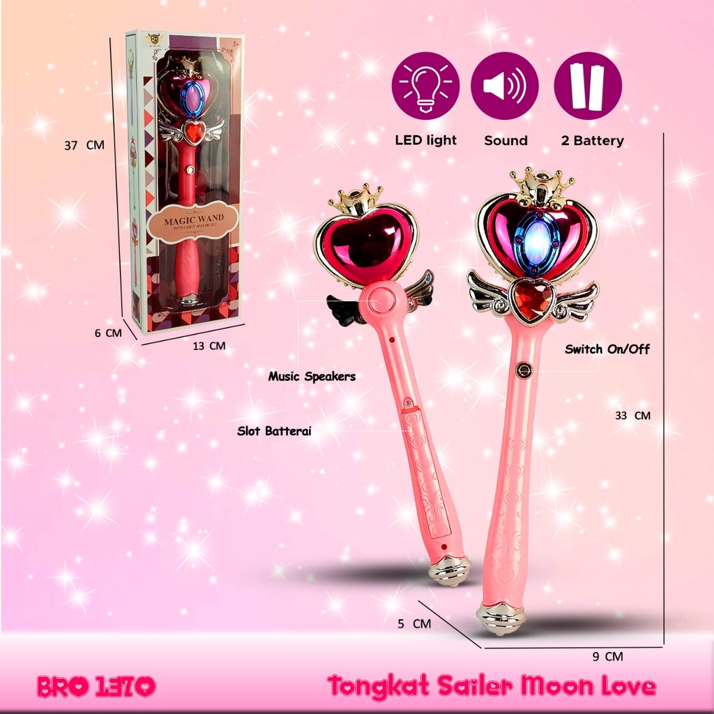 MURAH BRO1370 BRO1739 BRO1402 BRO1404 Mainan Anak Tongkat Sihir Peri Bidadari Musik Lampu Ajaib Magic Wand Princess Sailor Moon Fairy Stick