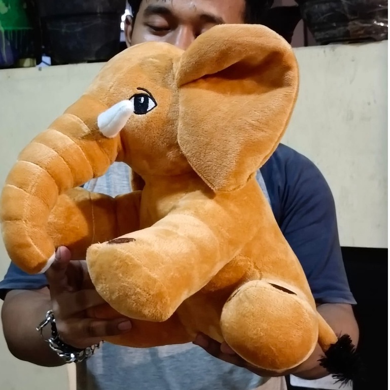 Boneka gajah ukuran 40 cm kualitas import bahan yelvo / mainan anak