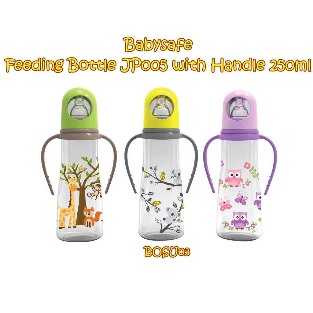 BOSU03 Babysafe Feeding Bottle JP005 with Handle 250ml