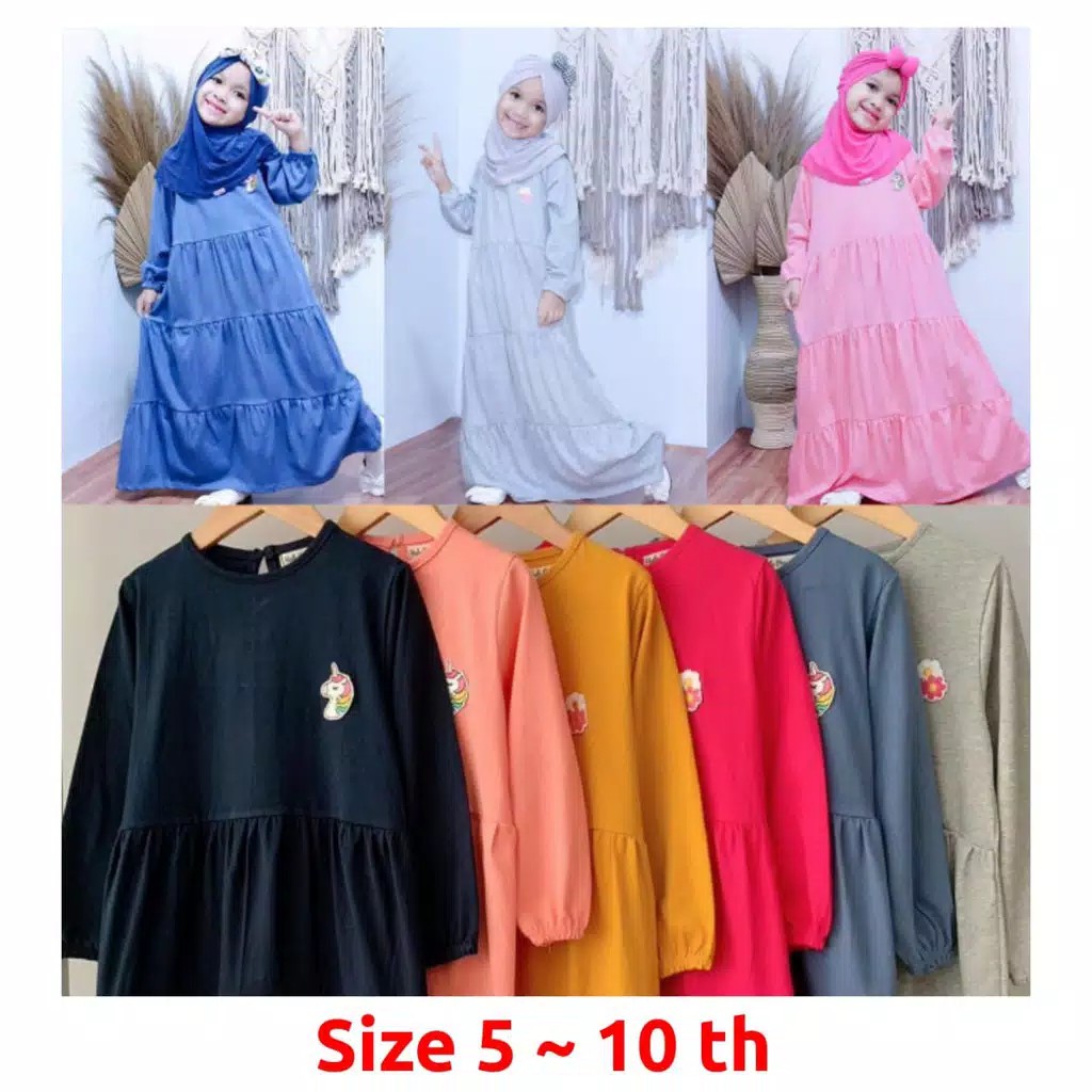  GAMIS  ANAK HULAPOP BAHAN  KAOS  SIZE 5 10 TAHUN Shopee 