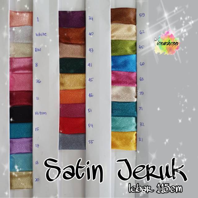 Kain satin polos jeruk silky lebar 115cm