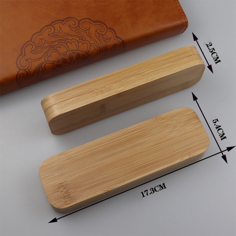 {LUCKID}Bamboo Ballpoint Pen Box Case Custom Pen Favors Father's Day Back To School Gift