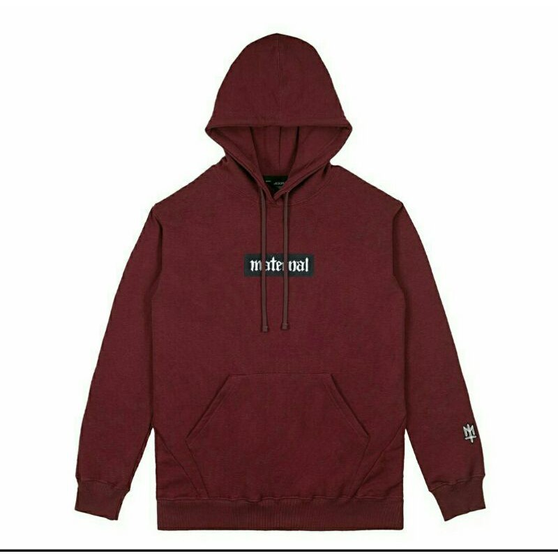 SWEATER HOODIE MATERNAL DISASTER (MAROON BOX)